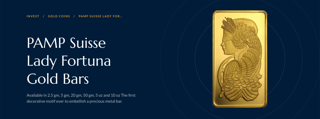 PAMP Suisse Lady Fortuna Gold Bar Product Listing